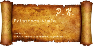 Prisztacs Nimfa névjegykártya